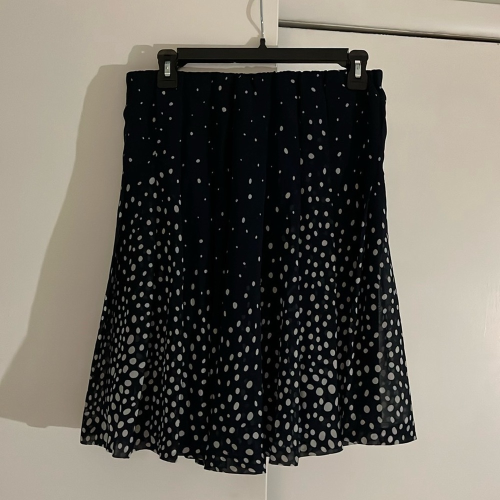 Joe Fresh soft polyester fabric polka dot black and white skirt dress or casual.